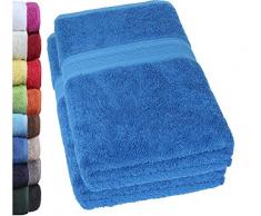 NatureMark Lot de 2 Serviettes de Bain 100% Coton Bleu Roi 70 x 140 cm