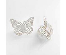 douceur dintérieur 2 embrasses pince 6.8x8.5cm metal patine papilio blanc/or