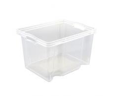 Keeeper Boîte de Rangement avec Poignées Intégrées, Dimensions : M, 35 x 27 x 21 cm, 13,5 l, Franz, Transparent