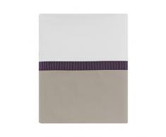 Essix - Drap Plat Toi & Moi Zahara Percale de Coton Meringue 180 x 290 cm