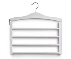 Zeller 17163 Cintre Multiples pour Pantalon, Hêtre, Blanc, 38,5 x 32 x 1,2 cm