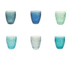 Villa DEste Home Tivoli 2195422 Panteleria Lot de 6 verres à eau Ass, verre