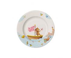 Villeroy & Boch Happy as a Bear Assiette plate pour enfants, 22 cm, Porcelaine Premium, Blanc/Multicolore