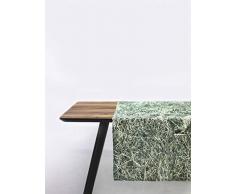 FOONKA HEU Chemin de Table 100% Coton Gris/Vert 150 x 50 cm