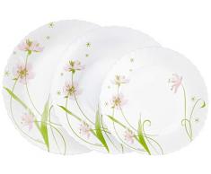 Dajar Selma Service de Table 18Â piÃ¨ces. Arcopal, Verre, Blanc Rose Vert, 31,3Â x 16,1Â x 29,7Â cm,Â âÂ unitÃ©s