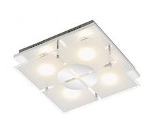 Briloner Leuchten 3597-048 LED, plafonnier, Spots, Lampe Salon, Métal, GU10, 3 W, Chrome, 30 x 30 x 9 cm