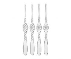 Alessi FM 23/43 S4 Colombina Fish, Set de Quatre Petites fourchettes pour crustacÃ©s 18/10, Couleurâ¯: Argent, Acier Inoxydable, Finition Brillante, 4 unitÃ©s