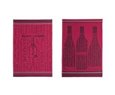 Coucke Lot de 2 torchons Vins, Coton, Bordeaux, 75x50 cm