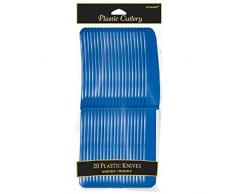 amscan Couteaux en Plastique Brillant Bleu Roi