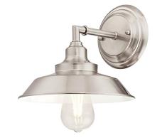 Westinghouse Lighting 6354340 Ãclairage Westinghouse 63543 Luminaire mural dintÃ©rieur Iron Hill Ã une lampe, finition nickel brossÃ©, Plastic