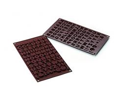 Silikomart 26.169.77.0065 SF169 Moule pour Chocolat et Glace Forme Lettres ABC 82 CavitÃ©s Silicone Marron