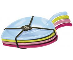 Zak Designs 2174-4411 FULLA - Assiette de dégustation Feuille 13cm - Sorbet, Mélamine, Rouge, 45x35x25 cm