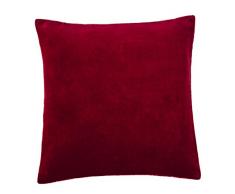 Blanc des Vosges Pacha Housse et coussin Velour de coton Bourgogne 45 x 45 cm