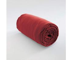 Les Ateliers du Linge - Drap Housse - Drap de lit - Large Bonnet - Tissu Doux et Respirant - Drap Housse Rouge - 140 x 190 x 30-100% Coton