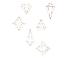 UMBRA Prisma Wall Decor. Jeu de 3 mobiles gÃ©omÃ©triques Prisma Ã suspendres pour dÃ©cor mural. En mÃ©tal cuivrÃ©. 3 diffÃ©rentes tailles, entre 15 et 31cm de long chacun.
