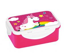 infinite by GEDA LABELS 15898 Licorne Kids 4 Compartiment Fermeture à Clip Boîte à Pain, Plastique, Multicolore, 16,3 x 10,5 x 6,5 cm