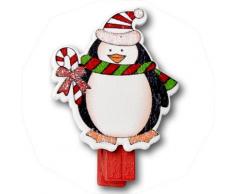 Club Green Pinces Ã Linge en Bois NoÃ«l Pingouin, Noir, Lot de 5