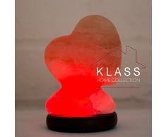 Klass Home Collection Himalayan Natural Rock Sel LED Multi Color USB Lampe (Coeur) Rose Chaud