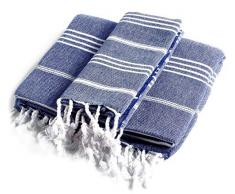 Cacala Pure Série Turc de Bain et Serviette de Toilette Ensemble de 2 pièces, Coton, Noir foncé, 95 x 175 x 0.5 cm