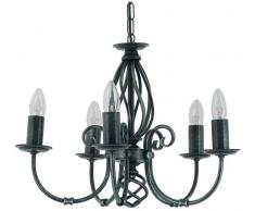 Oaks Lighting Tuscany Lustre 5 lumières Finition noir/argent
