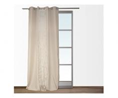 Soleil dOcre 031317 Tulipe Rideau Jacquard/Voile Dévoré Polyester Ecru 250 x 140 cm