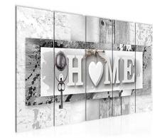 Tableau decoration murale Maison 200 x 80 cm - XXL Impression sur Toile Salon Appartment 5 Parties - prêt à accrocher - 013755c