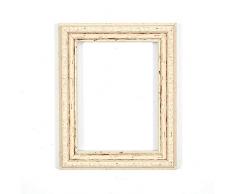 Cadre photo / photo / poster carrÃ© dÃ©corÃ© style shabby chic â avec un panneau arriÃ¨re en MDF â prÃªt Ã Ãªtre accrochÃ© â avec une feuille en plexiglas incassable haute clartÃ© â Blanc vieilli 43 x 43 cm