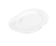 Viphome 6ASJ065BC Lot de 6 Assiettes Rond Blanc 25 cm