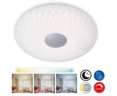 Briloner Leuchten Plafonnier LED Ã intensitÃ© variable avec tÃ©lÃ©commande et minuteur Blanc DiamÃ¨tre 51 cm