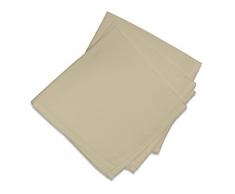 Soleil dOcre 838232 Lot de 3 Alix Serviettes de Table Polyester Ecru/Taupe 40 x 40 cm