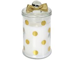 Le Chat 1210004 01210004 Bougie dans bonbonniÃ¨re sÃ©rigraphiÃ©e Pois dorÃ©s remplie de Paraffine Blanche parfumÃ©e noÃ«l enneigÃ©, Or, 6 x 6 x 11,2 cm