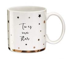 Draeger - Mug Original - Tasse à Thé à Offrir en Cadeau à Vos Proches - Tasse à Café en Porcelaine Fine - 350 ML 8 cm de diamètre x 8,5 cm de Hauteur tu ES ma Star