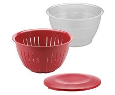 Westmark 2418227R Set de Saladier Olympia 3 pièces en PP, Rouge/Blanc, 26,3 x 25,5 x 14,7 cm