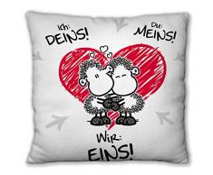 Sheepworld Coussin, Polyester, Rouge, 25 x 25 cm