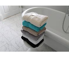 Cazsplash Serviettes de Toilette en Coton Biologique 650 g/mÂ², Coton Organique, Gris, 45.008800000000001 x 18.008600000000001 x 5.0038 cm