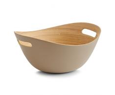 Zeller 25142 Saladier avec Poignée Bambou Taupe 25 x 22 x 12 cm