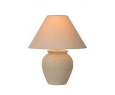 Lucide 47507/81/38 Ramzi Lampe de Table, Céramique, E27, 60 W, Crème, 34 x 34 x 42 cm