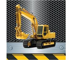 Creative Converting Mudslinger Lot de 16 Serviettes de Table Lunch Construction