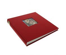 Goldbuch Album Photo avec Découpe, Bella Vista, 30 X 31 Cm, 60 Pages Blanches avec Intercalaires Glassine, Lin, Rouge, 27890