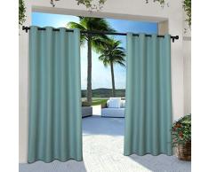 ExclusiveÂ Home Paire de Rideaux en Polyester, Polyester, Bleu Sarcelle, 54x108