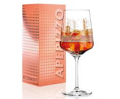 Daniela Melazzi Aperizzo Verre à apéritif en cristal 544 ml avec pièces dorées nobles