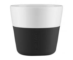 EVA SOLO Tasse café Lungo, Coque en Silicone, 230 ML, Porcelaine, Noir Charbon, 8,5 x 8,5 x 8 cm, 2 pièces, 5706631052023 501002