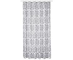 InterDesign Damask rideau douche, rideau baignoire design 180,0 cm x 200,0 cm en polyester, rideau de bain qualitatif à Åillets en métal, gris