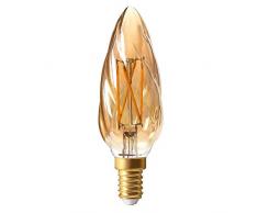 Girard Sudron 713211-LED Ampoule Flamme TorsadÃ©e F6 LED Filament E14 (SES Petit Culot Ã Vis Edison) Blanc Chaud 500 Lumens 5 W Ambre