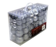 Christmas Gifts 871125298580 Boules de Noël, Plastique, Argent, 100x