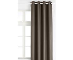 Linder 0217 /55/375FC Rideau Jacquard Chevron Marron Oeillets Carrés 140 x 260 cm