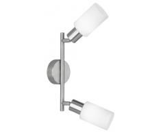 Reality, Spot, Mars 2xE14, max.40,0 W Verre, Blanc, Corps: metal, Nickel mat L:25,0cm, H:21,0cm, Ã:8,0cm IP20