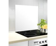 WENKO 53880100 Fond de hotte verre Blanc, Verre trempé, 60x70 cm