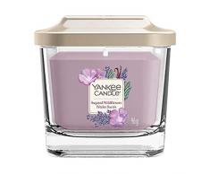Yankee Candle petite bougie parfumÃ©e carrÃ©e Ã trois mÃ¨ches et couvercle, collection ÃlÃ©vation, senteur Verger dâagrumes