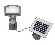 Lutec 563800045 Applique Sunshine Solar 1L PIR Métal, Intégré, 3.2 W, Gris